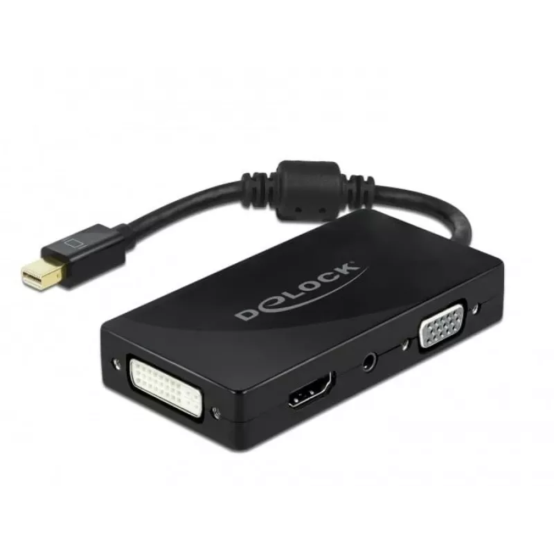 DeLOCK Mini DisplayPort 1.2 – VGA HDMI DVI Audio 4K passiivinen musta