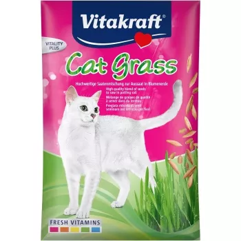 Vitakraft kissanruohon siemenet 50 g - syötävä kasvisekoitus kissoille, 50 g pussi, tukee ruoansulatusta ja karvapallojen poistumista