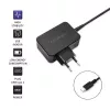 QOLTEC 51024 matkalaturi – yleislaturi AC-sisäkäyttöön, 65 W PD, 20 V/3,25 A, 1,2 m kaapeli, musta