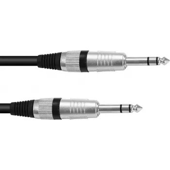 Stereo 6,3 mm (1/4 tuuman) plugikaapeli Omnitronic 3021165D, 1 m, stereoplugi stereoplugiin