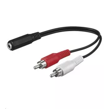 Microconnect AUDALH02 audiokaapeli 0,2 m 2 x RCA 3,5 mm punainen