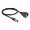 DeLOCK M12 sovitinkaapeli D-koodattu 4-napainen uros RJ45 naaras 50 cm