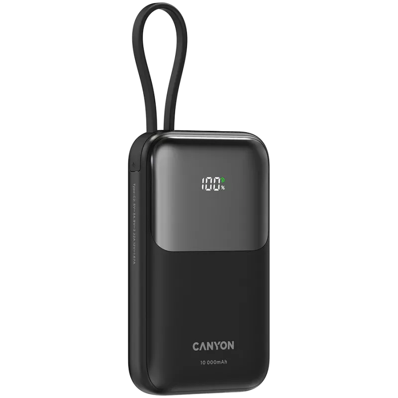OnPower 101 integroidulla kaapelilla 10000 mAh PD22.5W musta