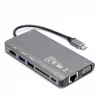 UNITEK uHUB O8+ johdollinen USB 3.2 Gen 1 Type-C -keskitin, harmaa, 100W Power Delivery