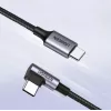 Ugreen USB-C (suora) / USB-C (kulma) PD QC 60W 3A 0,5 m US255 (harmaa)