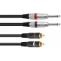 Audiosovitinjohto Omnitronic 2x 3,5 mm jakki 2x RCA, 3 m, musta