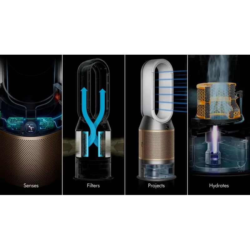 Ilmanpuhdistin Dyson Purifier Humidify + Cool De-Nox 62.4 dB 45 W kulta valkoinen