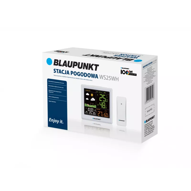 Sääasema BLAUPUNKT WS25WH – sisä- ja ulkomittaukset, radiosensorit