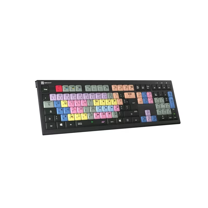 Logickeyboard LKB-EDIUS-A2PC-FR näppäimistö yleinen USB AZERTY ranska musta