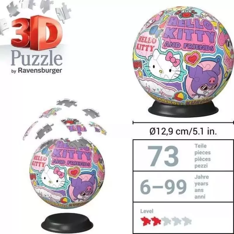 Palapeli Ravensburger Hello Kitty 72 palaa suositeltu ikä 6–99
