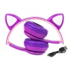 Langaton kuulokemikrofoni Bluetooth 5.0 LED lapsille violetti korvat