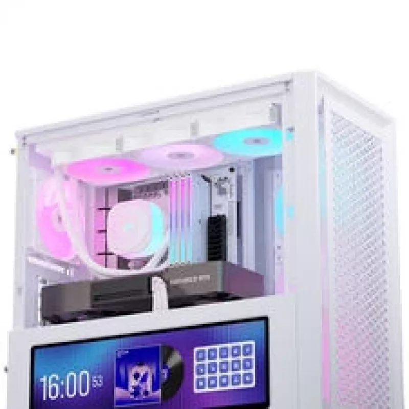 Corsair FRAME 4000D LCD RS PC-kotelo, Midi Tower, ATX, ARGB, karkaistu lasi - valkoinen