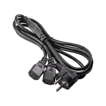 Akyga AK-PC-04A virranjakokaapeli CEE 7/7 – 2x IEC C13, 1,8 m, musta