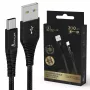 USB Type-A - USB-C -kaapeli Extralink Smart Life punottu 2 m — 15 W (5 V 3 A) musta