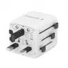 Yleismatkasovitin GEMBIRD TPA-INT-01-W — tulo 100–250 V, Type-G-pistoke, kompaktit mitat 84×56×85 mm