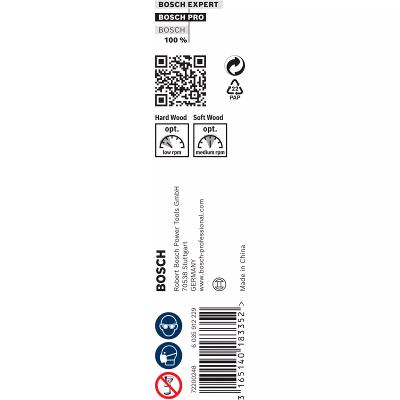 Bosch PRO Wood 2608597626 puun kierreporanterä, 12 mm, kokonaispituus 235 mm, työpituus 170 mm, 1/4 tuuman kuusiovarsi, 1 kpl