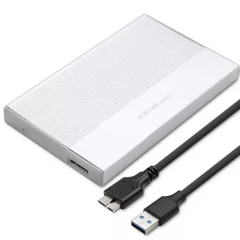 Kotelo 2,5 tuuman SATA-SSD/HDD:lle QOLTEC 52278 USB 3.0, tukee jopa 2 TB