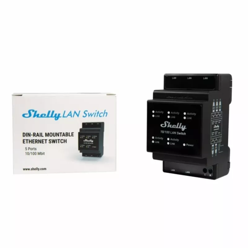 Shelly LAN Switch älykäs kytkin, musta, 110-240 V AC, 1 W