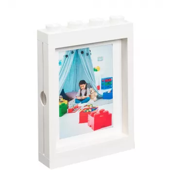 LEGO valokuvakehys PICTURE FRAME, (L)191 x (K)268 mm, valkoinen ABS-muovia, 4 nuppia, pinottava, sopii - 1 kpl