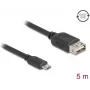 USB-kaapeli DELOCK 81521 — USB 2.0, Micro-USB B – USB A, 5 m, musta
