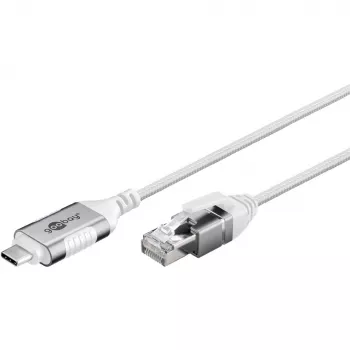 Goobay Ethernet-kaapeli USB-C 3.1 - RJ45 ohut 2 m - yhdistä reititin tai modeemi (74387)