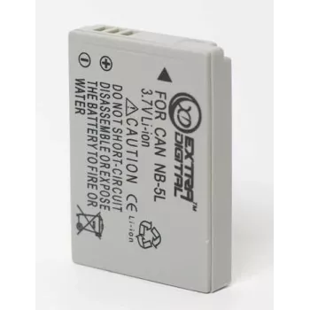 Extra Digital NB-5L ladattava akku 3,7 V 1000 mAh yhteensopiviin kompaktikameroihin ja laitteisiin