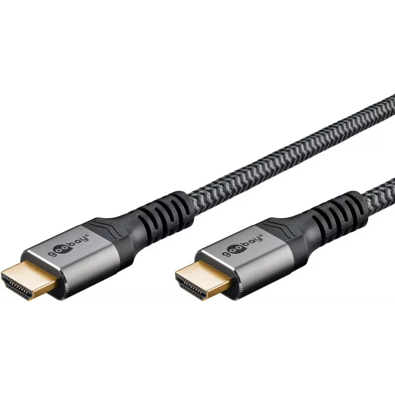 Plus High-Speed-HDMI-kaapeli Ethernetillä, 4K @ 60Hz (harmaa, 15 metriä)
