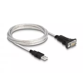DeLOCK 63465 sarjakaapeli musta läpinäkyvä 1,8 m USB Type-A DB-9