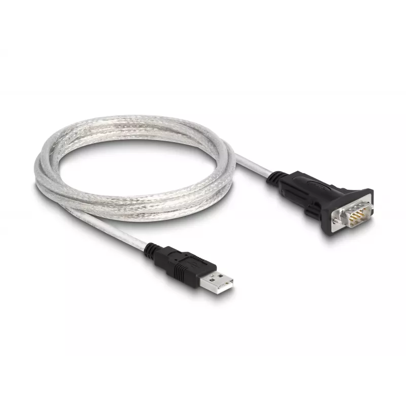 DeLOCK 63465 USB 2.0 Type-A - sarja RS-422/485 -sovitin, 6-napainen liitinlohko, 1,8 m, musta/läpinäkyvä