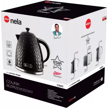 ELDOM NELA vedenkeitin, 1,7 l tilavuus, 2000 W teho, musta