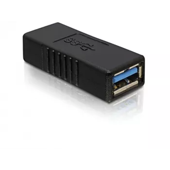 DELOCK USB 3.0-A sovitin USB-A - USB-A musta, USB 3.0 tiedonsiirto