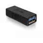 DELOCK USB 3.0-A sovitin USB-A - USB-A musta, USB 3.0 tiedonsiirto