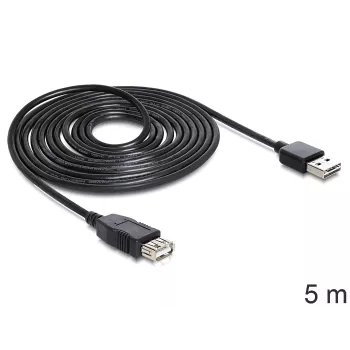 USB-kaapeli DeLOCK EASY-USB 2.0-A 5 m musta