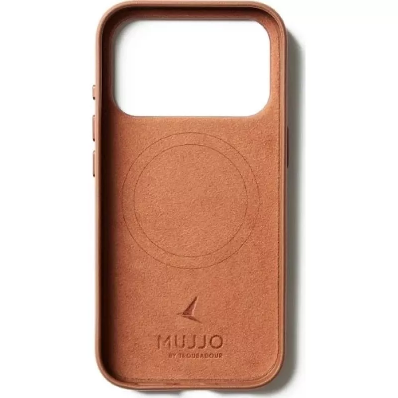 Mujjo Full Leather Case MagSafe -kotelo iPhone 17 Pro ruskea