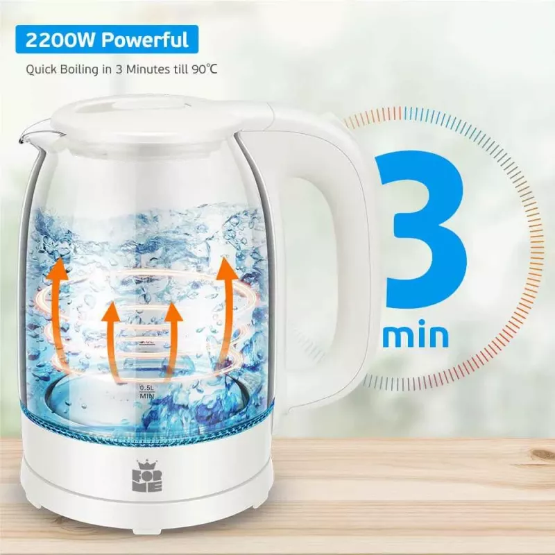 Sähköinen vedenkeitin Forme FKG-102 1,7L 2200W valkoinen