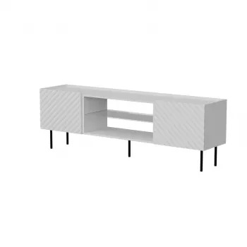 TV-taso cama meble LUCCA 180x40x59 cm — valkoinen lastulevykansi, valkoinen runko