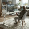 Ergo Office lasten ergonominen korkeussäädettävä työpöytä, harmaa, enintään 100 kg, ER-417 2cz