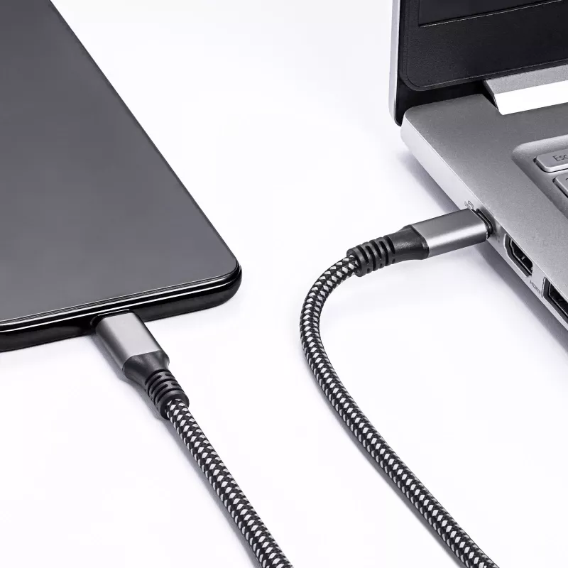 Akyga AK-USB-34 USB-C - USB-C Thunderbolt-3-kaapeli, 40 Gbit/s, 100 W, 1,5 m, musta