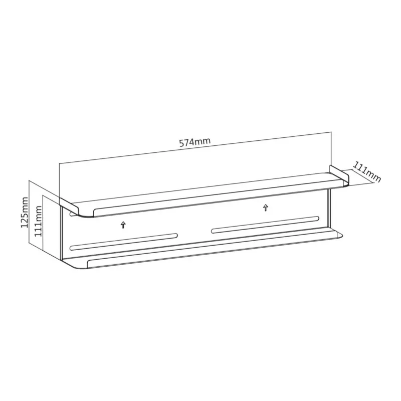 Maclean MC-904 2-in-1 seinä- tai TV:n taustahylly, enintään 2 kg