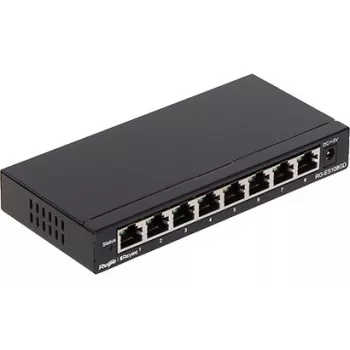 Ruijie Networks RG-ES108GD verkkokytkin Unmanaged Gigabit Ethernet (10/100/1000) musta