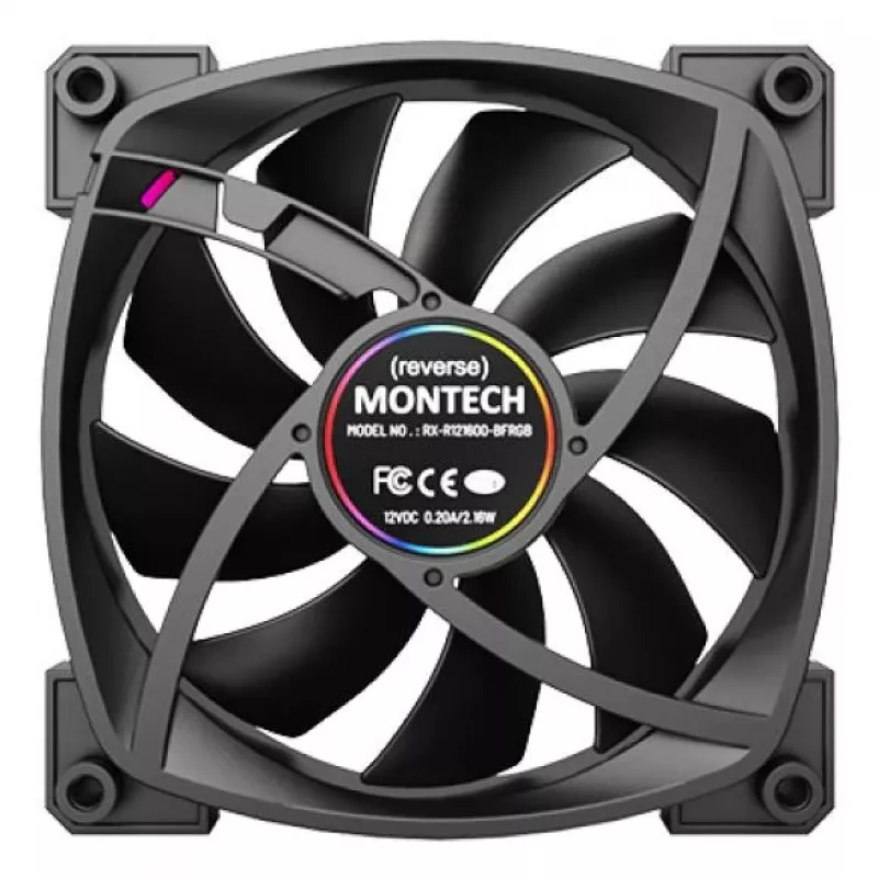 Montech RX120 PWM tietokonekotelon tuuletin 12 cm musta 3 kpl