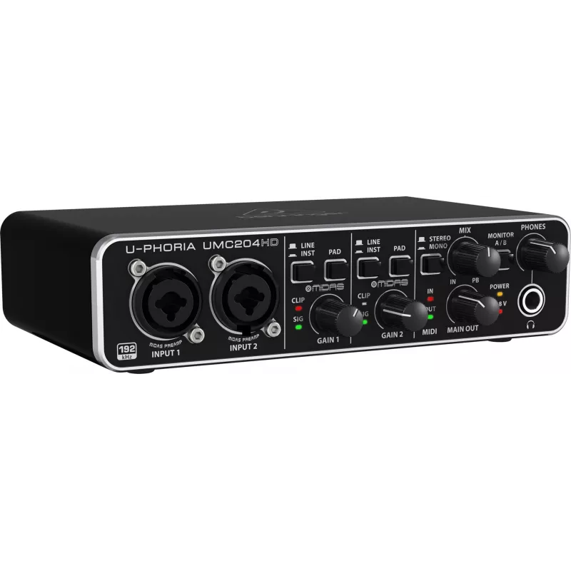 Behringer UMC204HD täydentävä musiikkivaruste