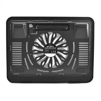 Jäähdytysalusta MEDIA-TECH MT2660 – USB-käyttöinen kannettavan tietokoneen jäähdytin, 1 tuuletin 13,5 cm, 20 CFM, 1000 kierr./min, 330×250×40 mm, 327 g, taustavalo
