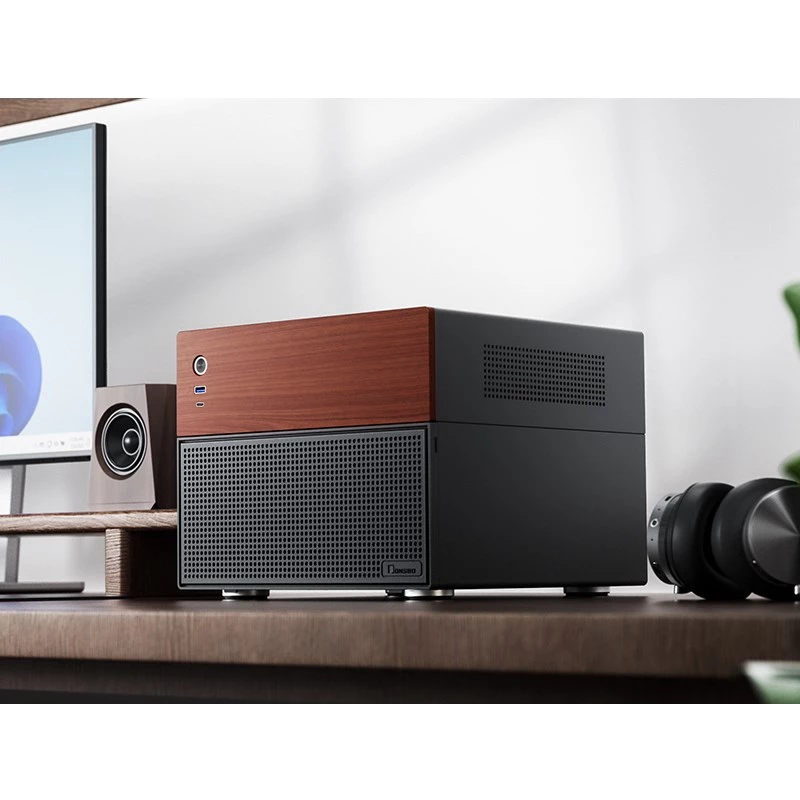 Jonsbo N4 Microtower-kotelo musta tukeva teräs kompakti PC-kotelo