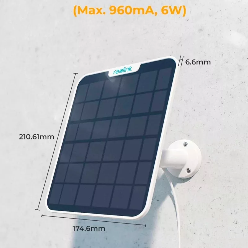 Reolink aurinkopaneeli 2 paristokäyttöinen kamera 6W USB Type-C IP65
