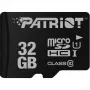 MicroSDHC-muistikortti PATRIOT PSF32GMDC10 — 32 GB, UHS‑I, Class 10 (U1), V10, 80 MB/s, musta