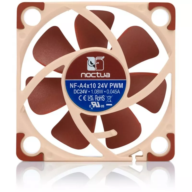 Noctua NF-A4x10 24V PWM kotelotuuletin, 40 mm, 5000 kierr./min, 19,6 dB, beige/ruskea