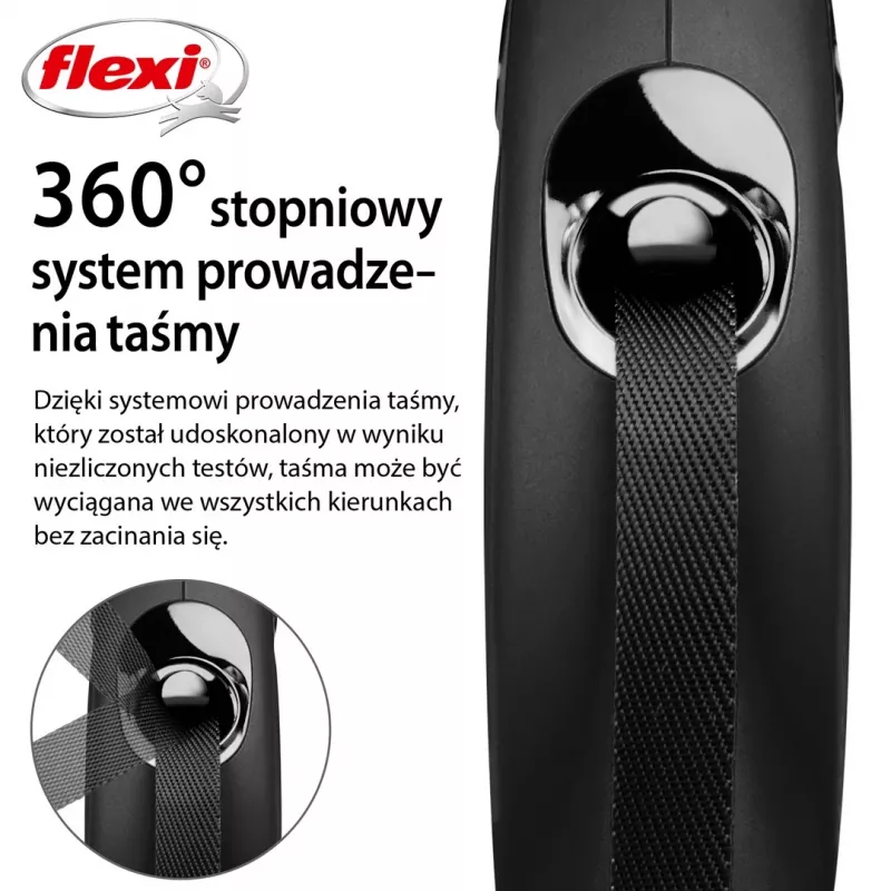 Flexi New CLASSIC 5 m musta koiran flexi-hihna