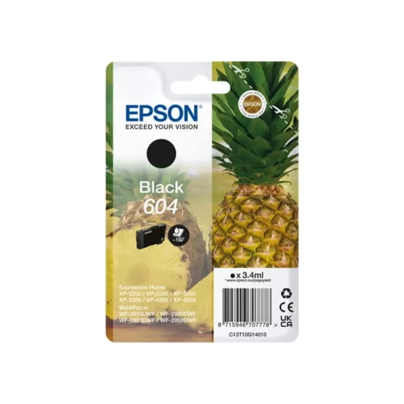 Epson 604 mustekasetti 1 kpl alkuperäinen vakiokapasiteetti musta