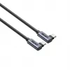 USB-C-kaapeli Unitek C14147ABK01 90°–90° PD 100W 0,5 m, kulmaliitin–kulmaliitin, musta